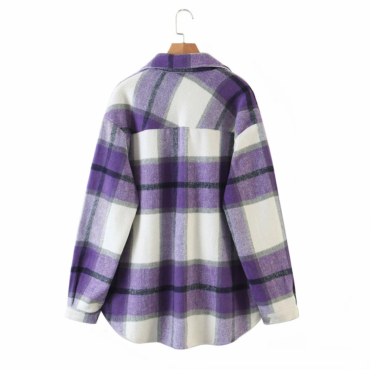 Contrast Single-breasted Lattice Pocket Cardigan Coat