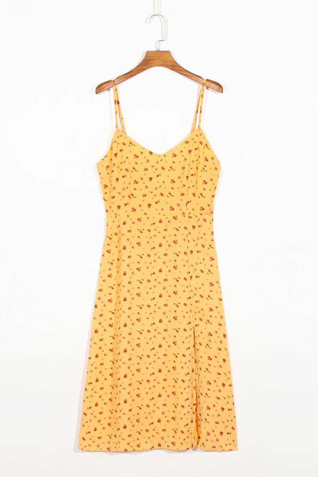 Backless Suspenders Slit Leg Midi Floral Dresses