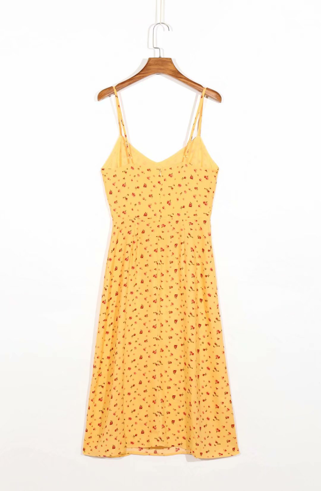 Backless Suspenders Slit Leg Midi Floral Dresses