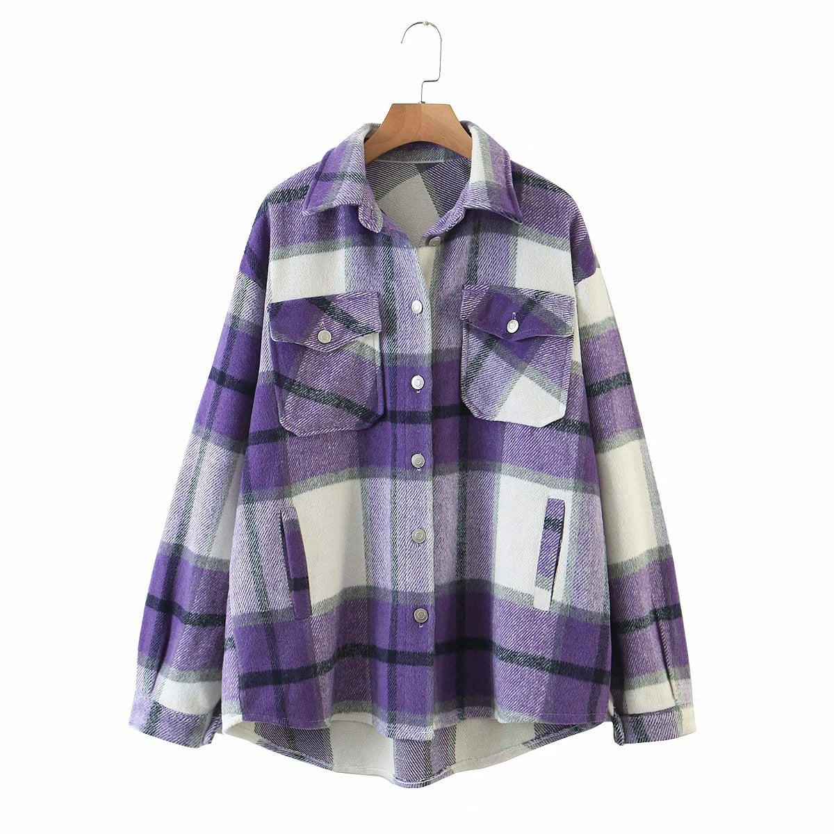 Contrast Single-breasted Lattice Pocket Cardigan Coat