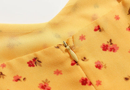 Backless Suspenders Slit Leg Midi Floral Dresses