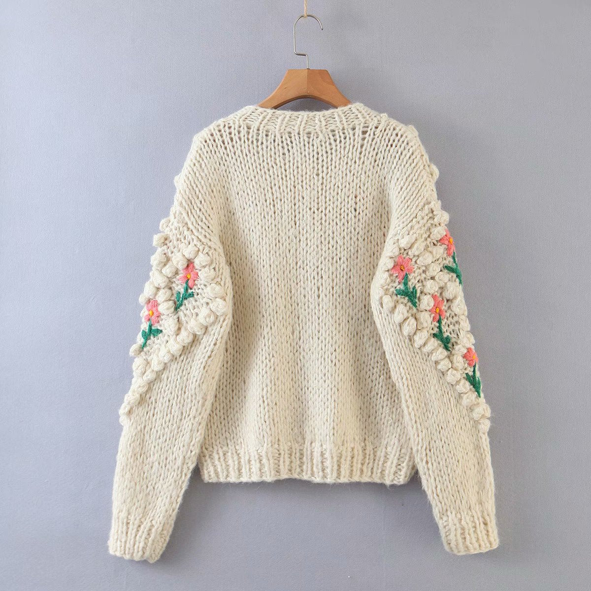 Contrast Handicraft Single-breasted Sweaters Cardigans