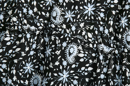 Pile Collar Floral Printed Maxi Dress