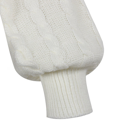 Lantern Sleeve Bow Tie Knitting Sweaters