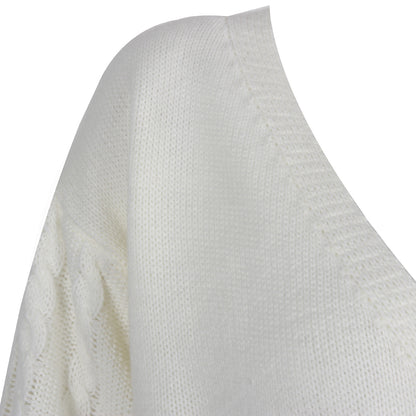 Lantern Sleeve Bow Tie Knitting Sweaters