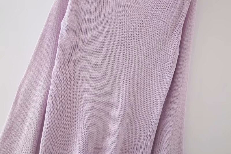 Flared Sleeves Tie Knitting Tops Shorts Two-piece Set