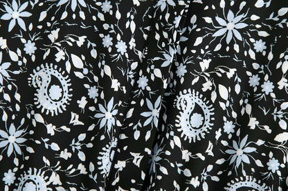 Pile Collar Floral Printed Maxi Dress