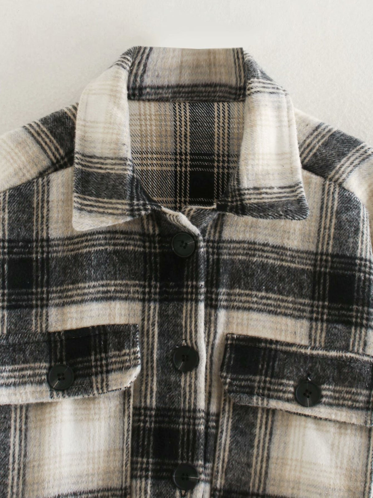 Casual Single-breasted Plaid Shirt Cardigans Coat