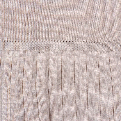 High-collared Ruffled Knit Pleated Sweater Mini Dresses