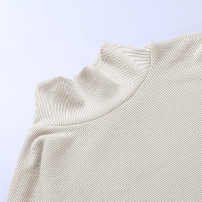 Lantern Sleeve Crop Tops Sweater Pocket Skirt Two-piece Set