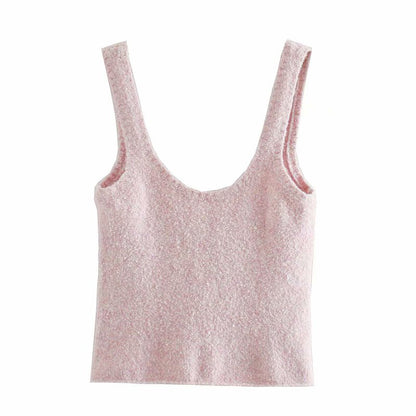 Splicing Single-breasted Lantern Sleeve Cardigan Sweaters Tank Tops