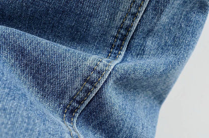 Leg Split High Waist Wide Leg Straight Jeans Denim Pants