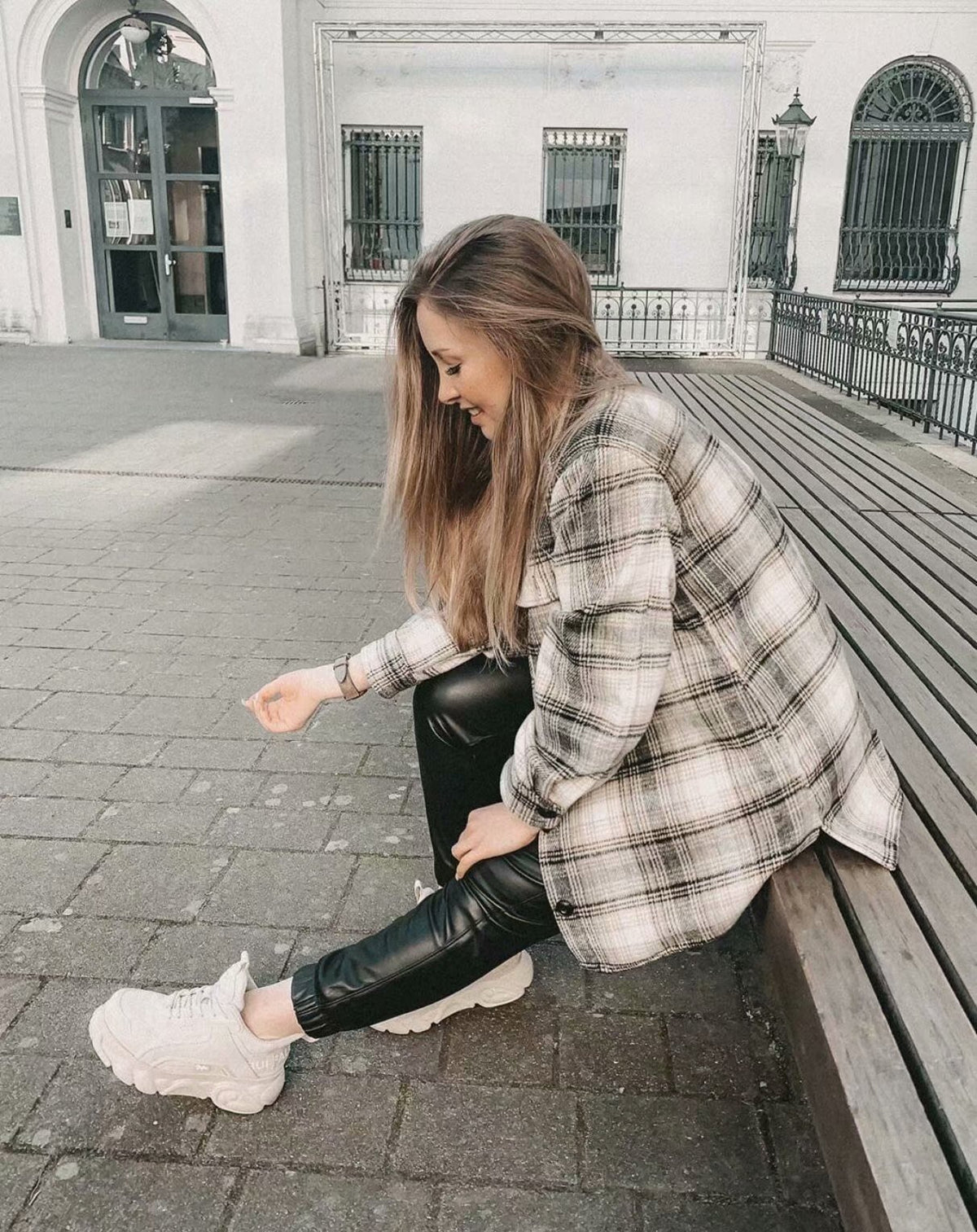 Casual Single-breasted Plaid Shirt Cardigans Coat