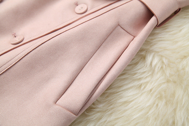 Double Breasted Cape Cloak Net Yarn Tops Vest Midi Dress Three-piece Set