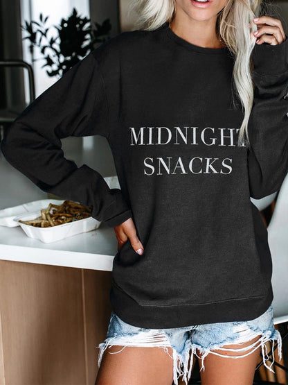 Round Neck Letter Pattern Slim Sweatshirt