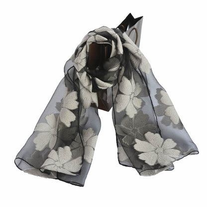 Ethnic Flower Print Long Scarf Shawl Fringed Scarves for Women Ladies Girls 70x180