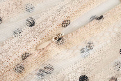 Lace Polka Dot Splicing Midi Floral Dresses