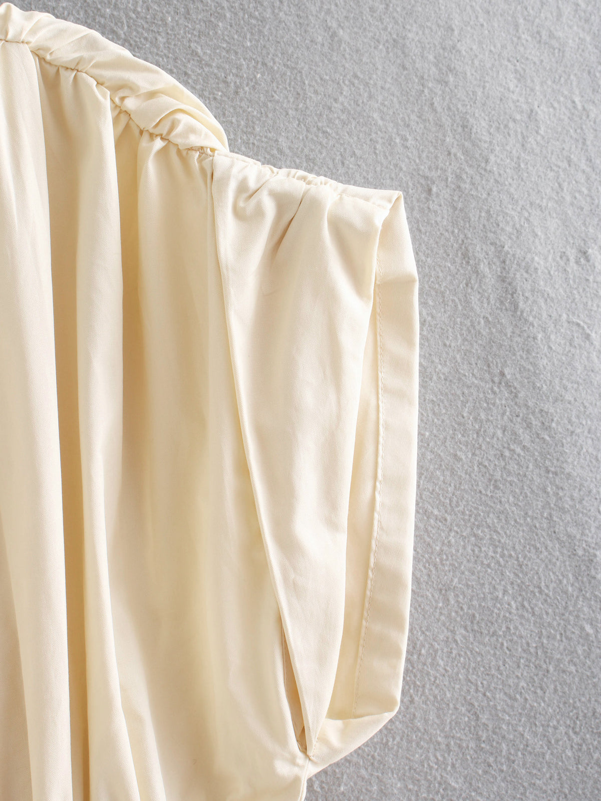 Deep V-neck Shirred Frill Elastic Waist Jumpsuit