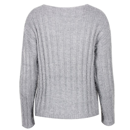 V-neck Single-breasted Knit Sweaters Cardigans