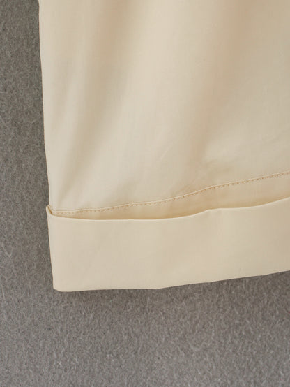 Deep V-neck Shirred Frill Elastic Waist Jumpsuit