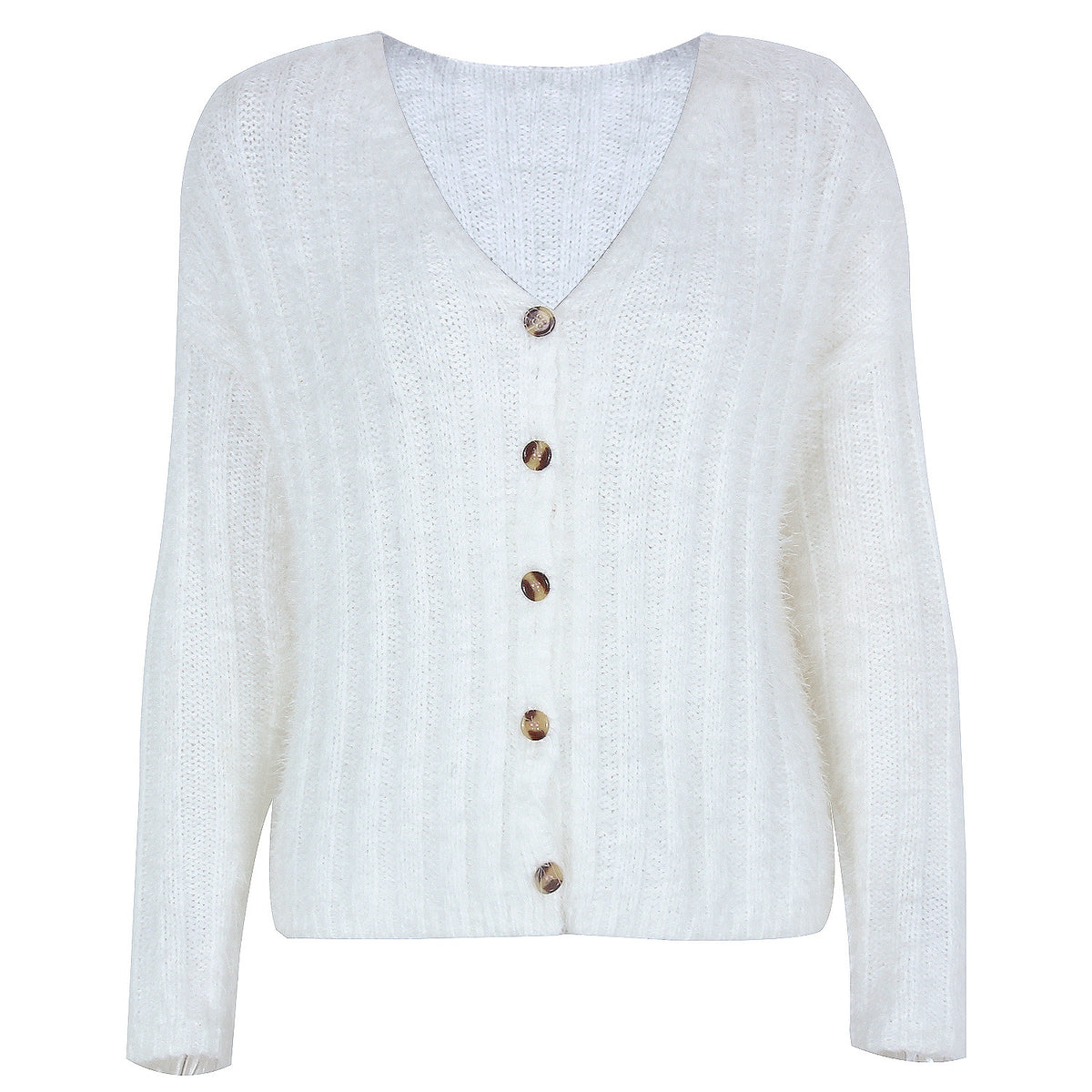 V-neck Single-breasted Knit Sweaters Cardigans