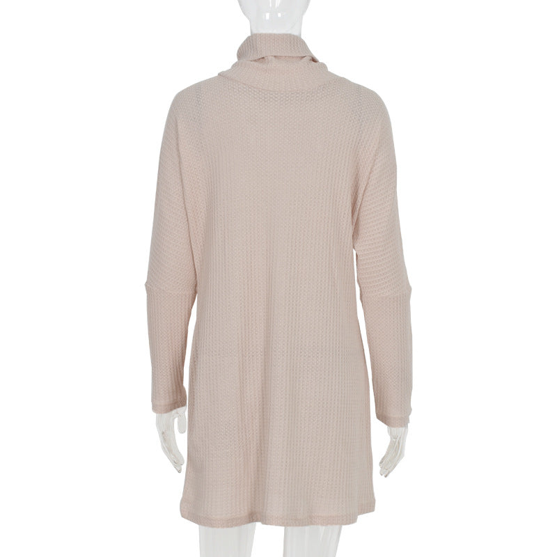 Oversize High Heap Collar Knit Mini Dresses