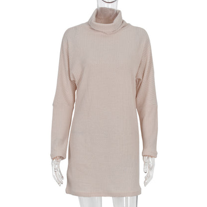 Oversize High Heap Collar Knit Mini Dresses