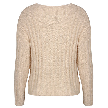 V-neck Single-breasted Knit Sweaters Cardigans