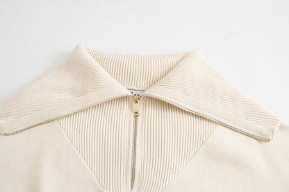 Vintage Knit Pile High Collar Sweaters