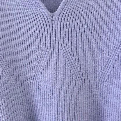 Heart Shape Collar Knit Crop Tops Vintage Sweaters Blouses
