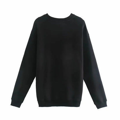 Oversize Printing Round Collar Sweatshirts