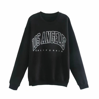 Oversize Printing Round Collar Sweatshirts