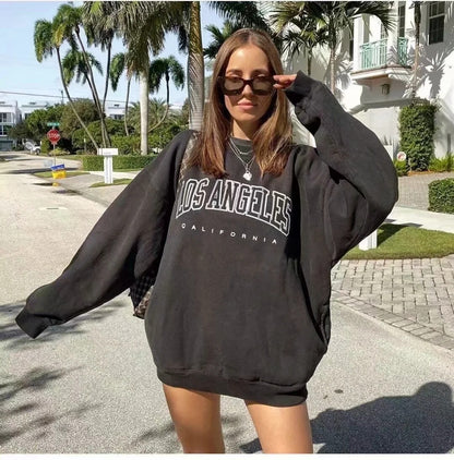 Oversize Printing Round Collar Sweatshirts