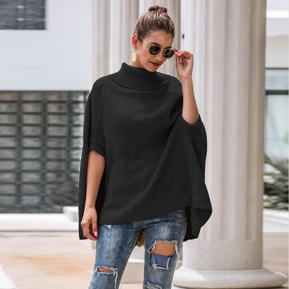 Hollow-out High-collared Capes Sweaters Outerwear