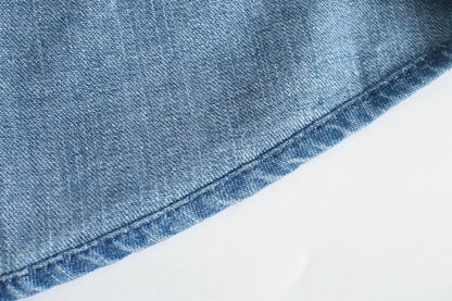Pile Collar Single-breasted Denim Mini Dresses
