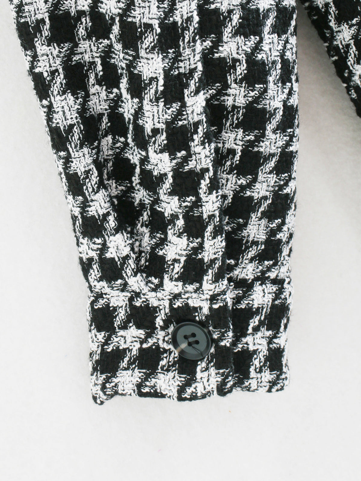 Single-breasted Mid-length Houndstooth Coat Outerwear
