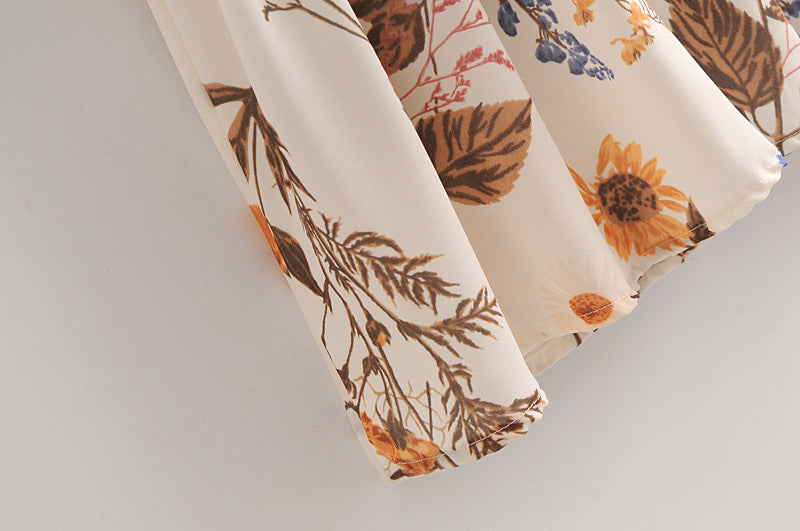 Backless Suspenders Ruffled Chiffon Floral Midi Dresses