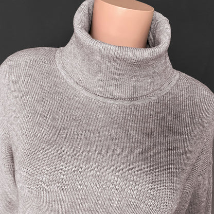 Knit Lantern Sleeve High Collar Sweater Mini Dresses