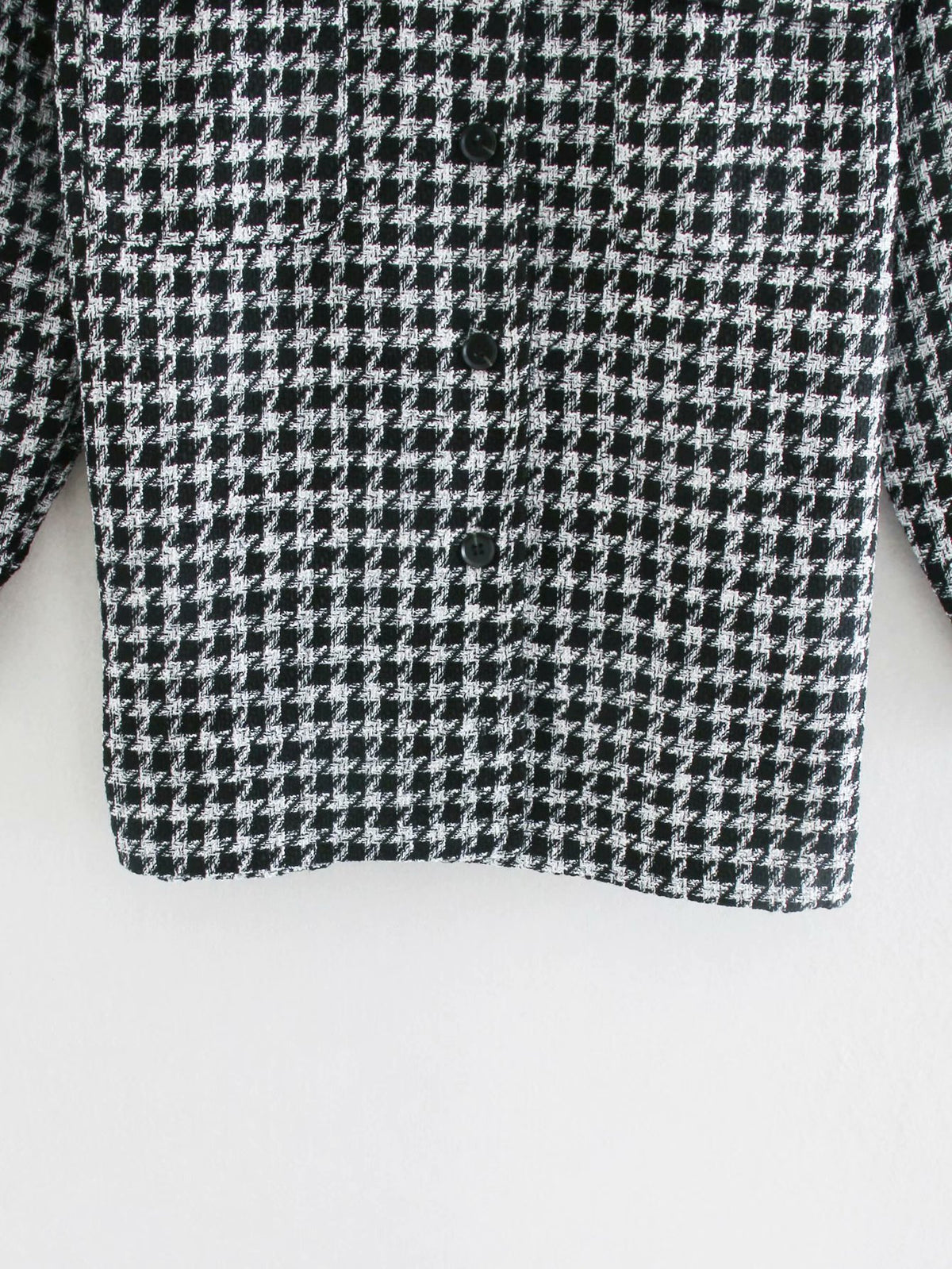 Single-breasted Mid-length Houndstooth Coat Outerwear
