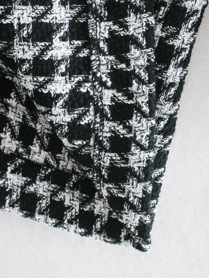 Single-breasted Mid-length Houndstooth Coat Outerwear