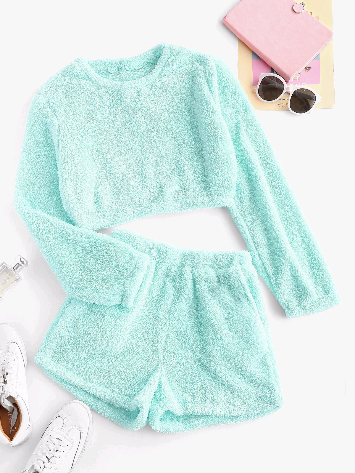 Plush Short Loungewear Two-piece Suit Set