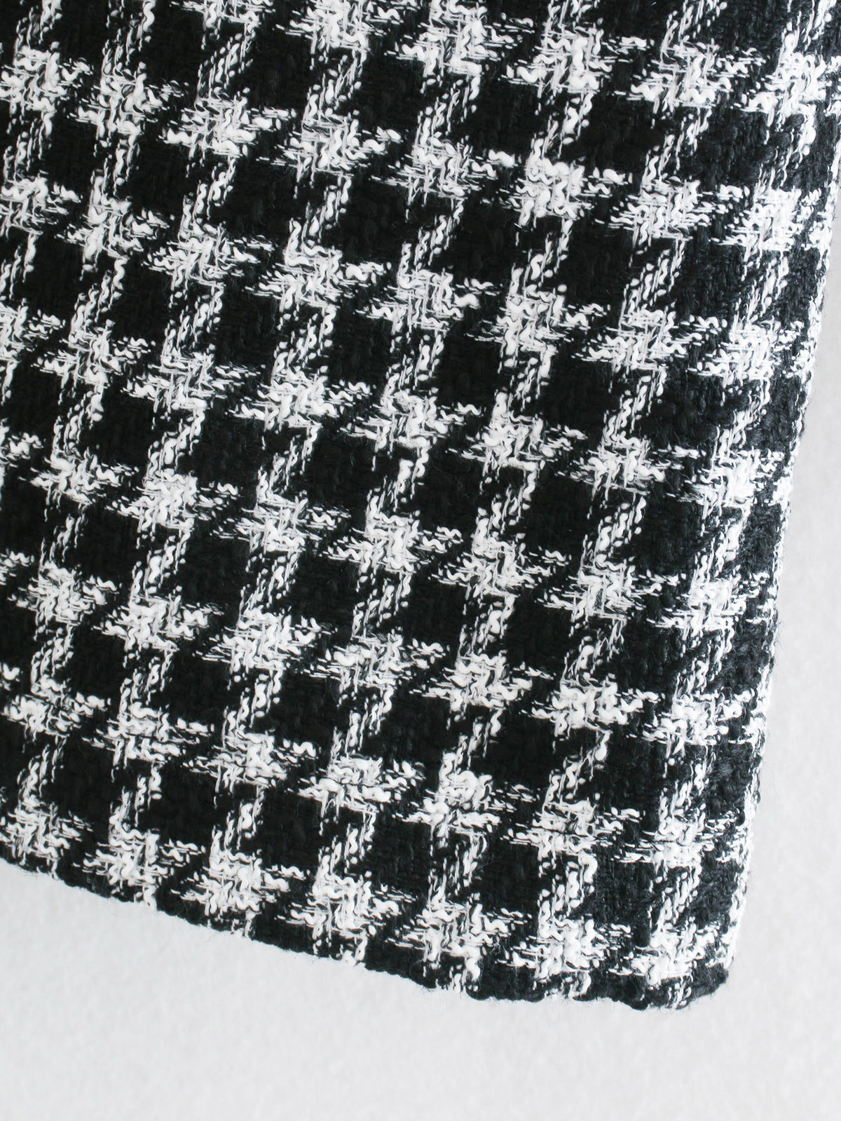 Single-breasted Mid-length Houndstooth Coat Outerwear