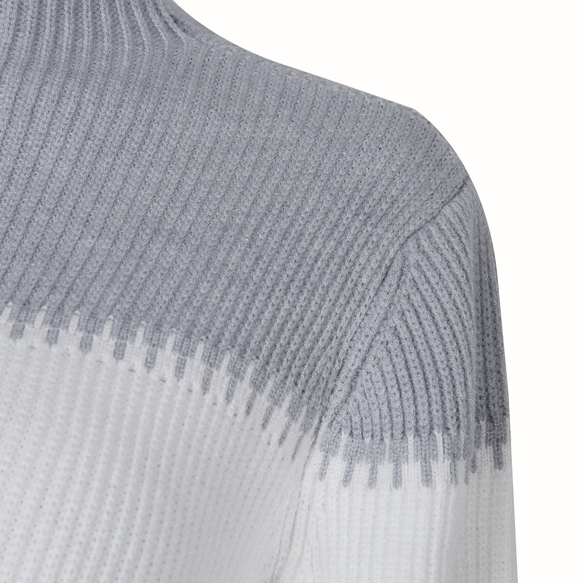 High-collared Lantern Sleeve Knit Splicing Sweaters