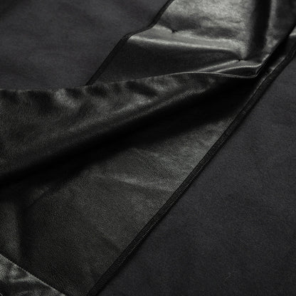 Lapel Double Breasted Leather Blazer Coat