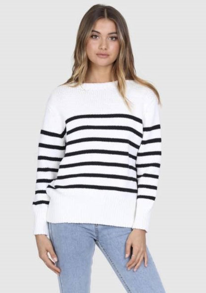 Horizontal Stripes Pit Striped Knit Sweater