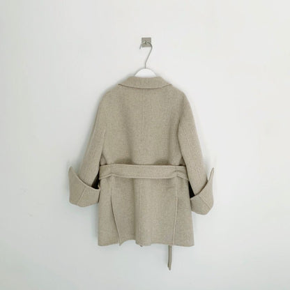 V-neck Vintage Lapel Splicing Lace-up Outerwear Mini Dresses