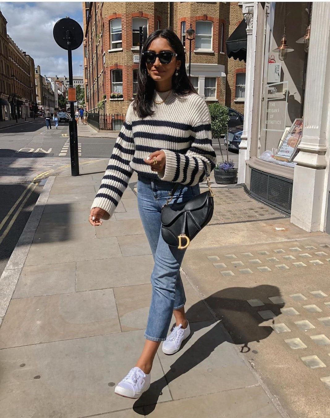 Horizontal Stripes Pit Striped Knit Sweater