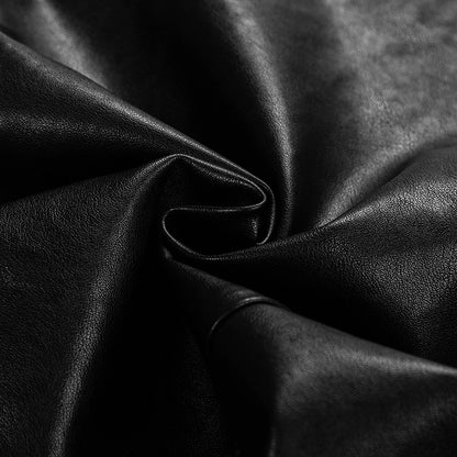 Lapel Double Breasted Leather Blazer Coat