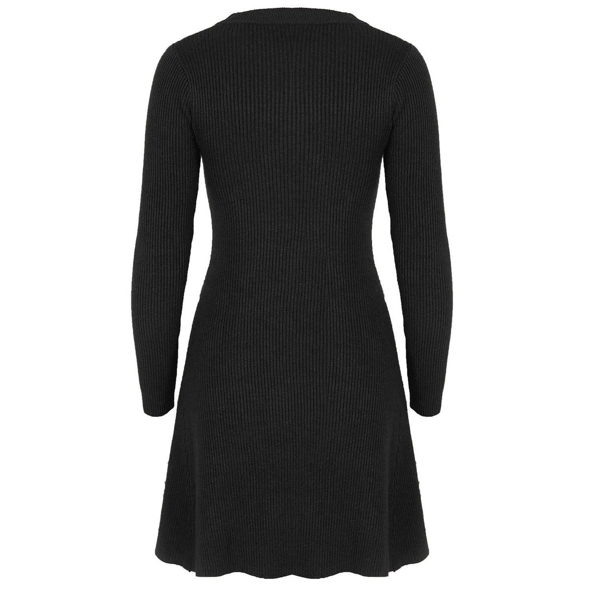 Ruffled Flounces Striped Knit Sweater Mini Dresses