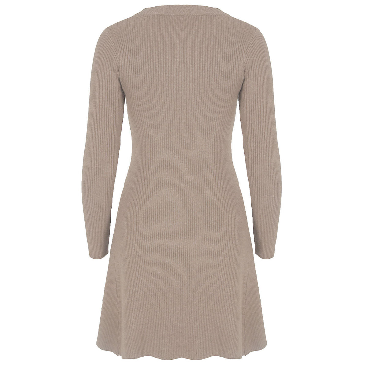 Ruffled Flounces Striped Knit Sweater Mini Dresses